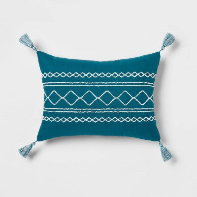  5pc Diamond Stitch Comforter Bedding Set Dark Teal Blue - Threshold™