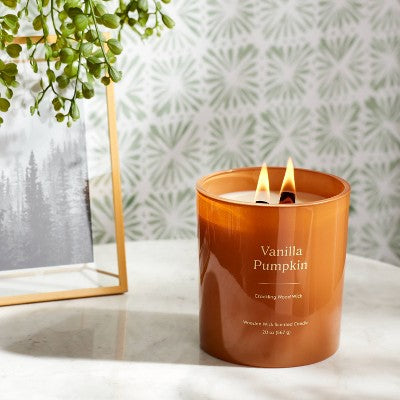 20oz Glass Woodwick Vanilla Pumpkin Candle - Threshold™