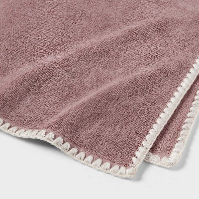  Boho Border Stitch Towel Mauve - Threshold™
