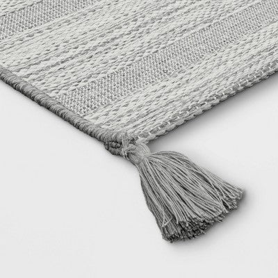  5' X 7' Striped Tapestry Outdoor Rug Charcoal Gray - Threshold™