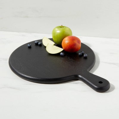  16" X 12" Acacia Modern Serving Board Black - Threshold™