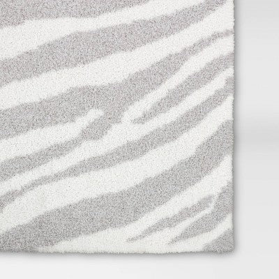  Cozy Feathery Knit Zebra Throw Blanket Gray - Threshold™