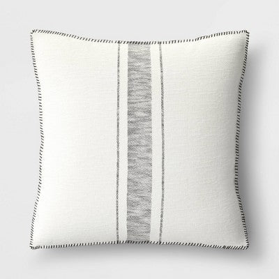  Oversized Placed Striped Square Throw Pillow - Threshold™