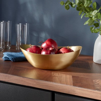  Metal Oval Serving Bowl Brass - Threshold™