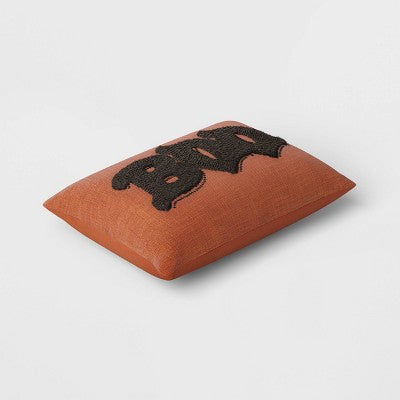  Oversize Boo Tufted Woven Cotton Lumbar Halloween Throw Pillow - Threshold™