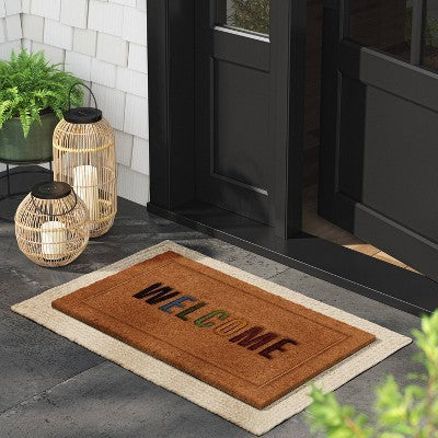  1'6"x2'6" 'Welcome' Coir Doormat Multi/Natural - Threshold™