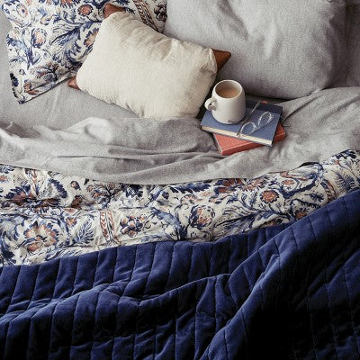  Channel Stitch Velvet Quilt - Threshold