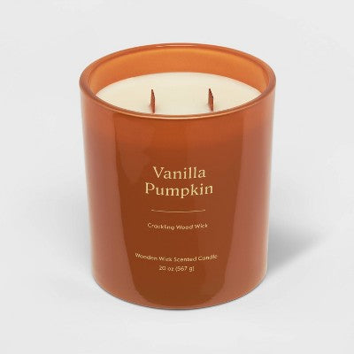  20oz Glass Woodwick Vanilla Pumpkin Candle - Threshold™