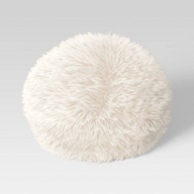  Long Faux Fur Round Throw Pillow - Threshold™