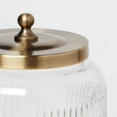  Large Bath Glass Canister Brass - Threshold™
