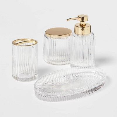 Ribbed Glass Bath Collection Clear - Threshold™