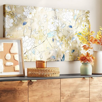  47.24" X 23.62" Floral Unframed Canvas - Threshold™