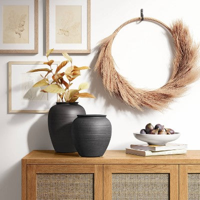 Dried Greenery Decorative Wreath Green - Threshold™