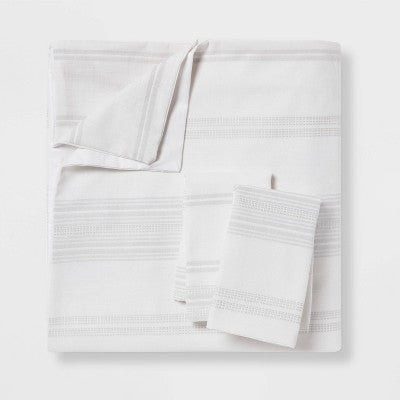  Cotton Woven Stripe Duvet Cover & Sham Set - Threshold™
