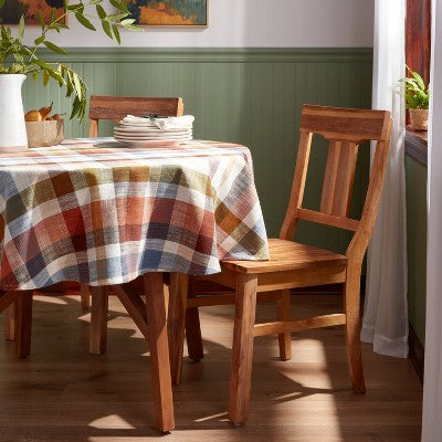  70" Round Plaid Woven Cotton Tablecloth - Threshold™