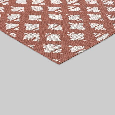  5' X 7' Diamond Outdoor Rug Orange - Threshold™