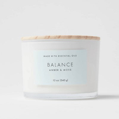 Wood Lidded Glass Wellness Balance Candle - Threshold™