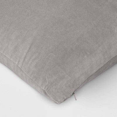  Oversize Washed Cotton Velvet Lumbar Throw Pillow Gray - Threshold™
