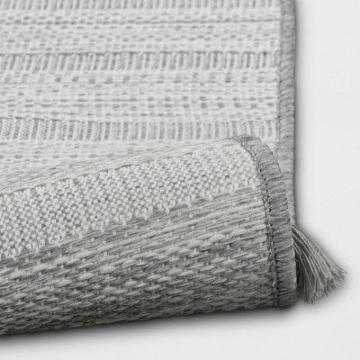  5' X 7' Striped Tapestry Outdoor Rug Charcoal Gray - Threshold™