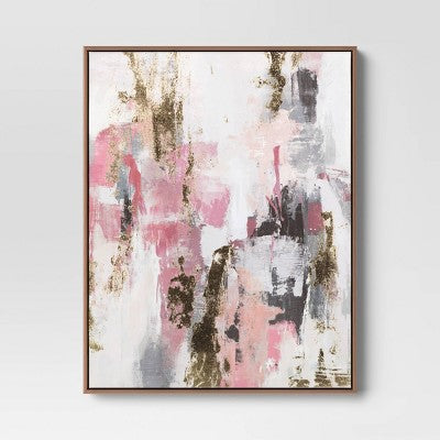  (Set Of 2) 16"x20" Foil Abstract Canvas Framed Arts - Threshold™