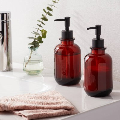  2pk Glass Soap Dispensers Amber - Threshold™