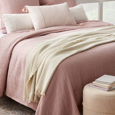  Twin/Twin XL 100% Cotton Bed Blanket Light Beige - Threshold™ Designed With Studio McGee