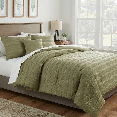  4pc Woven Waffle Stripe Comforter Bedding Set - Threshold™