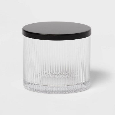  Ribbed Glass Canister Black - Threshold™