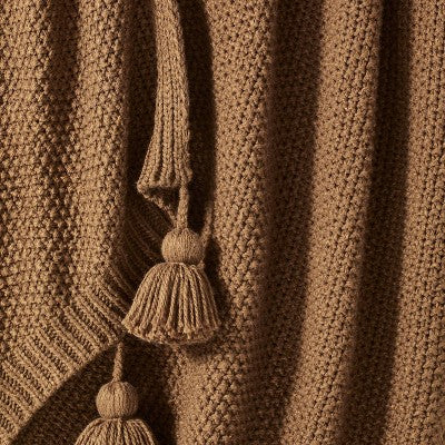  Knit Throw With Pom Tassels Throw Blanket - Threshold™ Designed With Studio McGee
