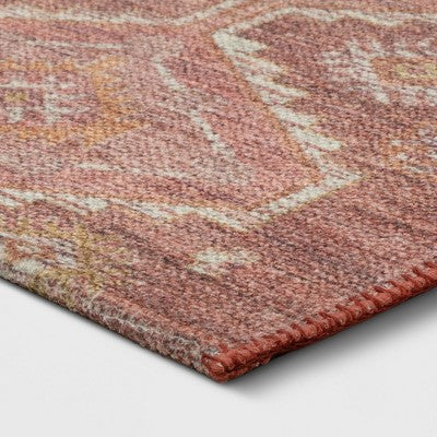  Southbury Washable Printed Diamond Persian Style Rug Rust - Threshold™
