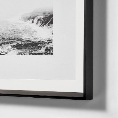  20" X 20" Foggy Shore Framed Wall Art - Threshold™ Designed With Studio McGee: Modern MDF & Glass, Sawtooth Back, Polystyrene Frame