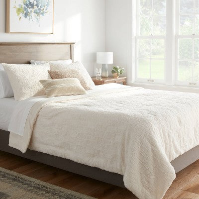  Textured Faux Fur Comforter & Sham Set - Threshold™