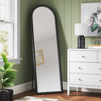  20" X 65" Arch Floor Mirror Black - Threshold™