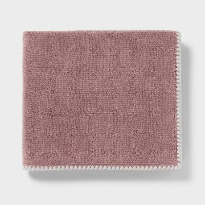  Boho Border Stitch Towel Mauve - Threshold™