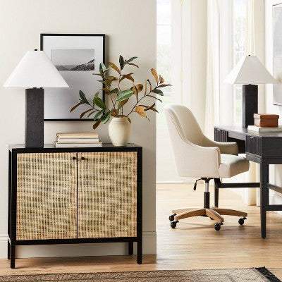  Square Table Lamp With Tapered Shade Black - Threshold™ Designed With Studio McGee