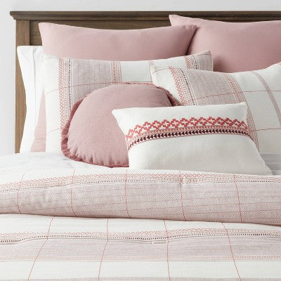  8pc Stripe Boho Comforter Set Mauve - Threshold™