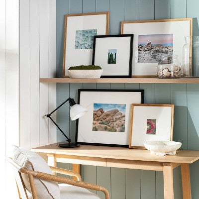  16.26"x16.26" Matted To 4"x6" Gallery Wall Frame Black - Threshold™ Designed With Studio McGee: Modern Square Wall Decor