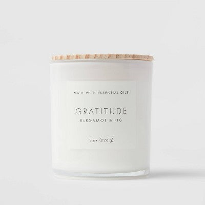  Wood Lidded Glass Wellness Grateful Candle - Threshold™
