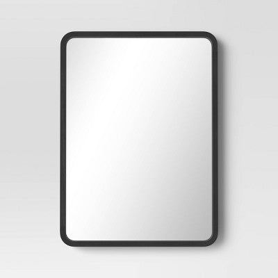  22" X 30" Rounded Corner Wood Wall Mirror - Threshold™