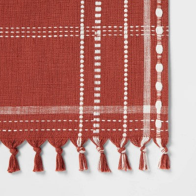 14"x72" Table Runner Rust Plaid - Threshold™