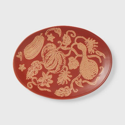  Medium Ceramic Serving Platter Rust - Threshold™