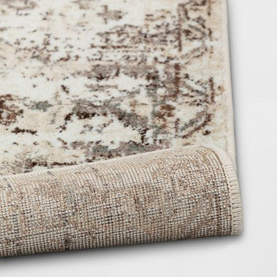  Stanfield Companion Distressed Scroll Area Rug Cream - Threshold™