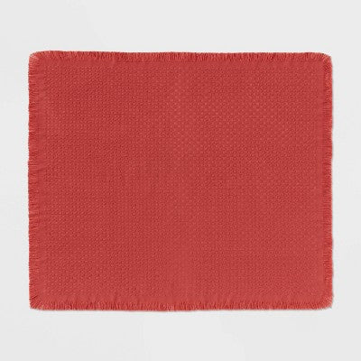  Solid Woven Throw Blanket Pink - Threshold™