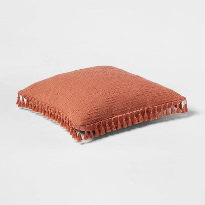  Euro Textured Slub Tassel Decorative Throw Pillow - Threshold™