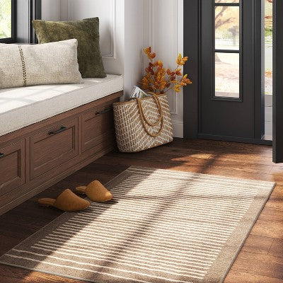  2'6"x4' Washable Knitted Stripe Accent Rug - Threshold™