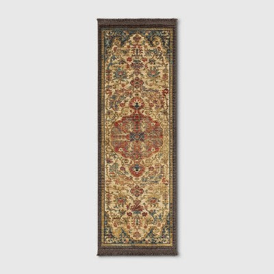  Floral Woven Medallion Persian Rug - Threshold