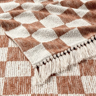  60"x80" Woven Cotton Checkered Bed Throw - Threshold™