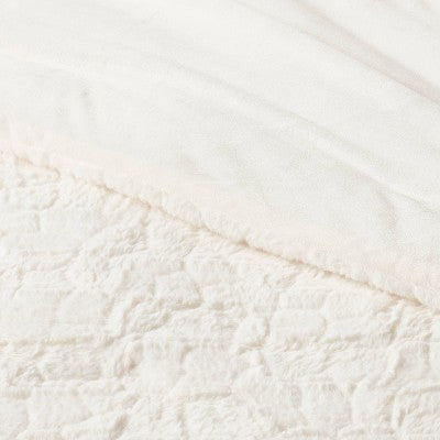  Textured Faux Fur Comforter & Sham Set - Threshold™
