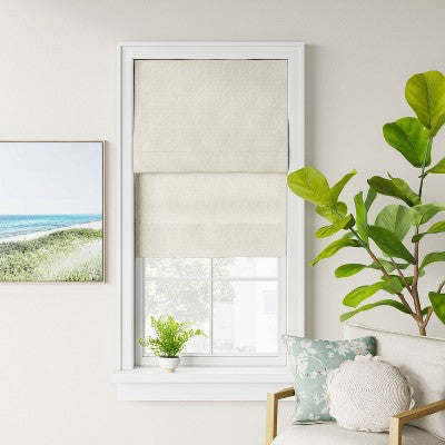  1pc Light Filtering Cordless Jute-Like Roman Window Shade Light Orange - Threshold™