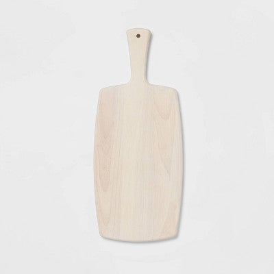  17" X 7" Rubberwood White Washed Serving Board - Threshold™
